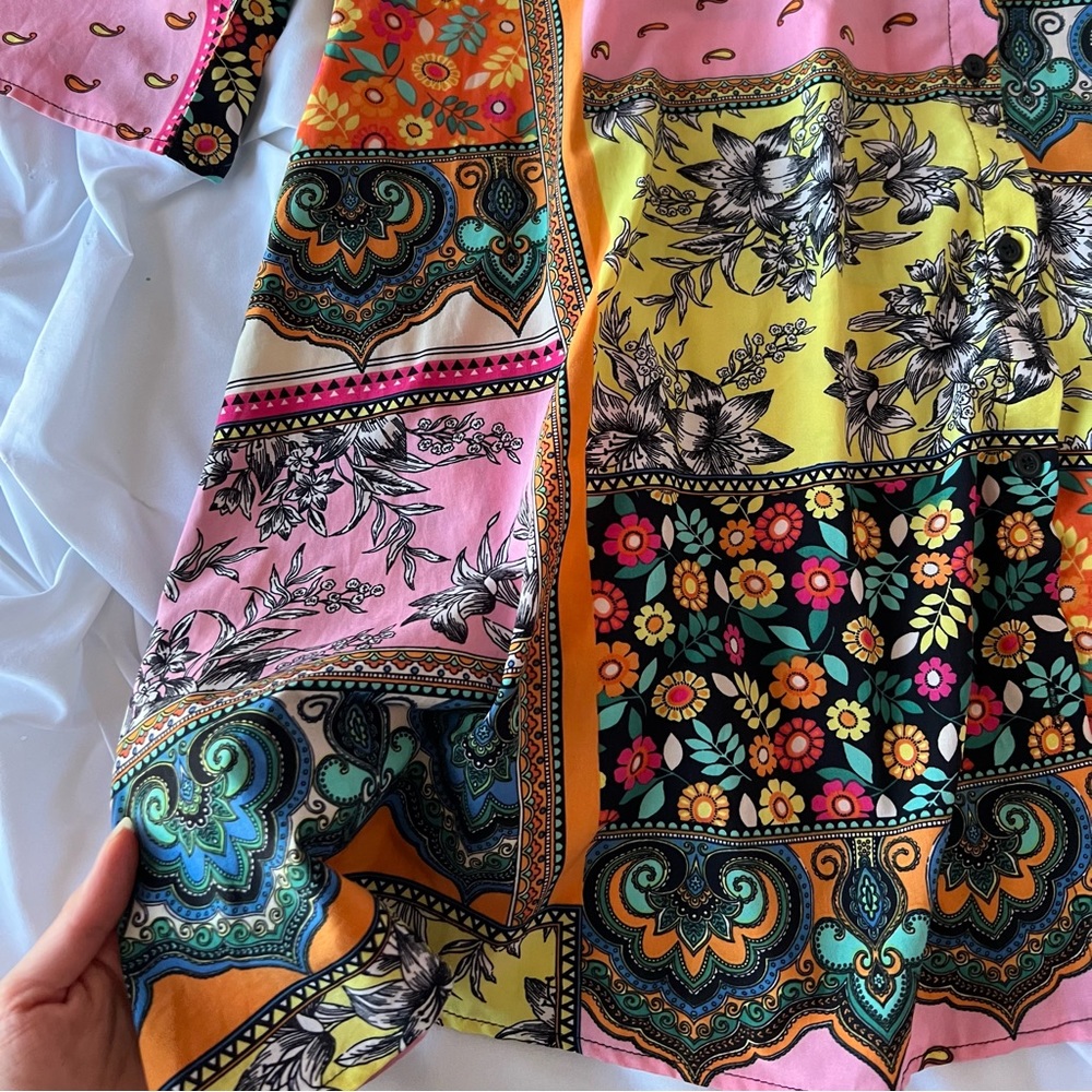 🌼Boho Multi-Pattern Button Down Tunic🌼 - Picture 6 of 7